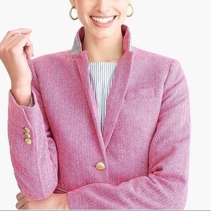 J.Crew Patterned Schoolboy Pink Blazer Size 0